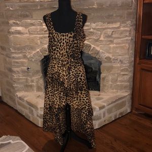 Leopard print high-low dress